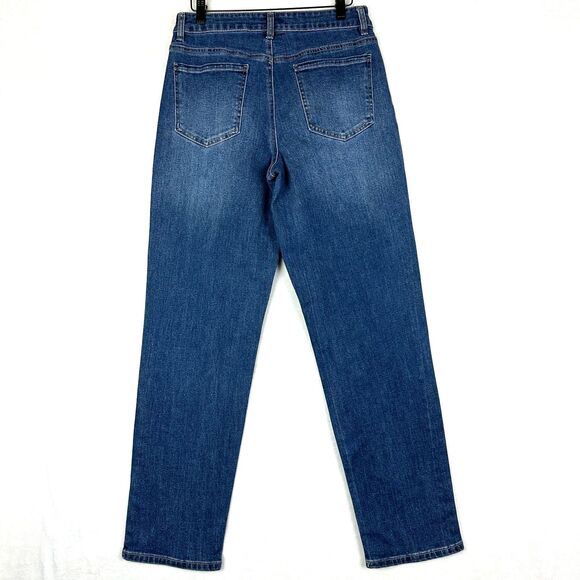 Camila Coelho Studded Straight Leg Jeans Size 8 High Rise Medium Wash - Picture 2 of 5